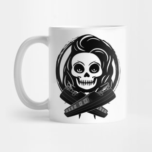 Roving Trader Skull and Narrowboat Black Logo Mug